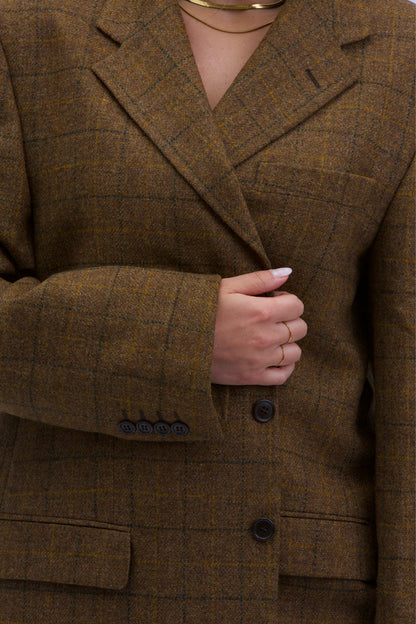 Blazer Vintage in lana | Marrone a righe